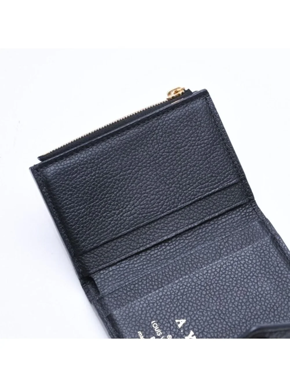 Louis Vuitton Trifold Wallet Portefeuille Zoe Black Gold